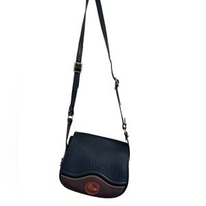 Dooney & Bourke Black and Brown Leather Crossbody Bag